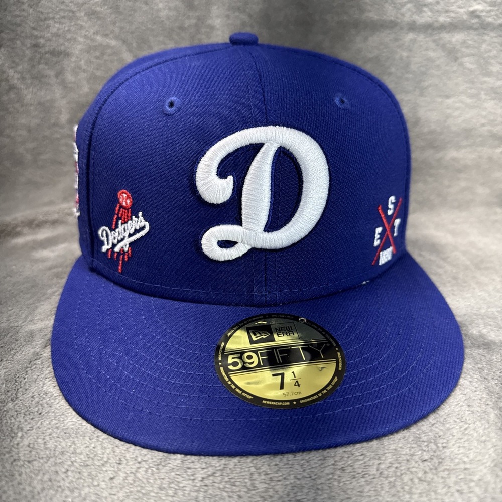 Los Angeles Dodgers D Multi‎ Logo Hat 59Fifty Royal 7 1/4 Fitted Cap